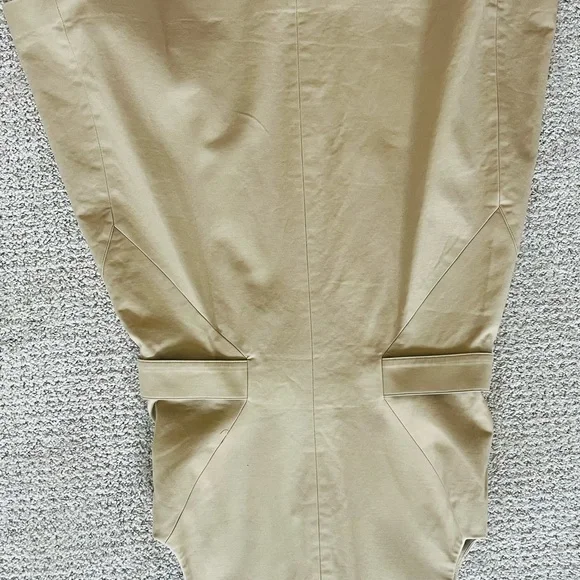 EUC - Michael Kors Tan Sleeveless Snap Front Stretch Cotton Dress - Picture 9 of 10